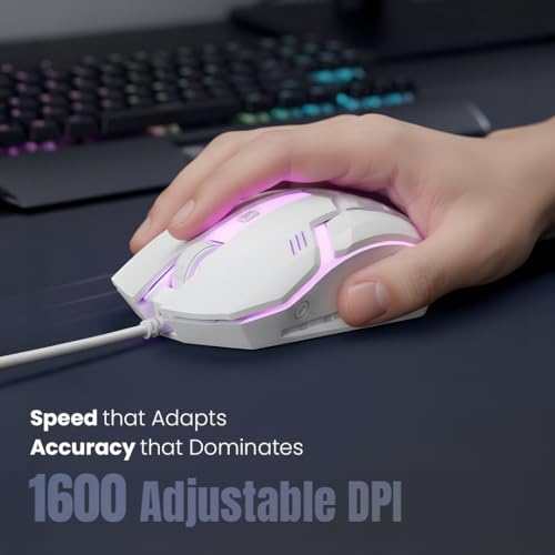 Lapcare Rapido Wired Gaming Keyboard and Mouse Combo, White - Image 5