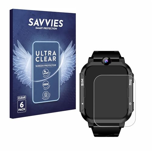savvies Protector Pantalla para Blackview Z20 Kids Smartwatch (6 Unidades) Película Ultra Transparente
