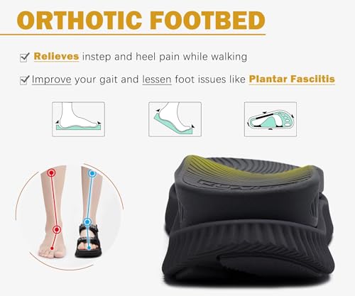 Image of KuaiLu Womens Orthopedic Walking Sandals with Comfortable Arch Support Plantar Fasciitis Relief Summer Outdoor Hiking Sport Recovery Adjustable Strap Athletic Chunky Cushion Shoes