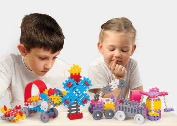 Miniatura 4 de Mario-Inex Mini juego de construcción de bloque de gofres para niños, 70 piezas de rompecabezas de arco iris entrelazadas, mejora las habilidades