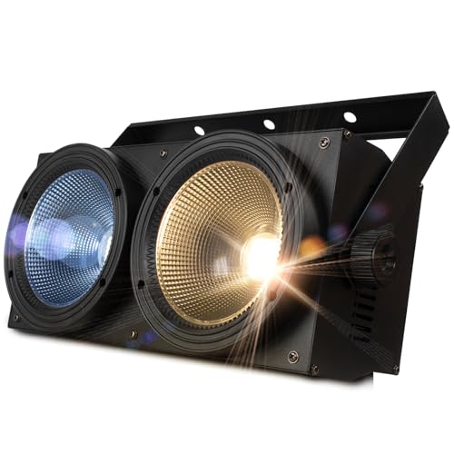 SHEHDS Blinder Lights 200W COB 2 Eyes Stage Wash Lights Cool+Warm White 90 Beam Angle Audience...