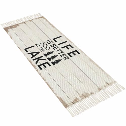 Alfombra corredor 2x6 pies con flecos negra miniatura 3