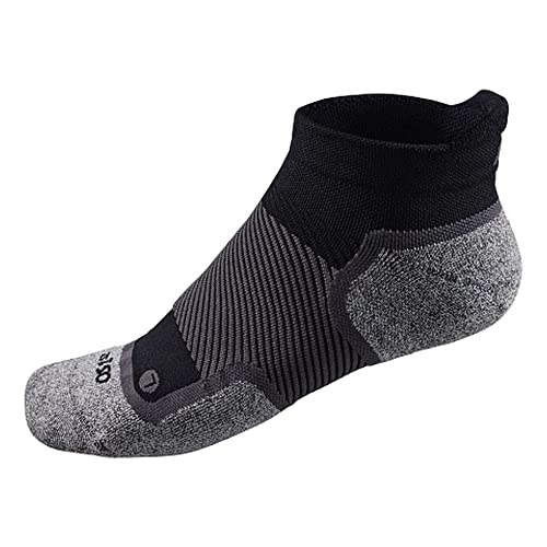 Road Runner Sports R-Gear OS1st Ultimate No Show Socks, Men and Women, Black, M, 3 Pairs3