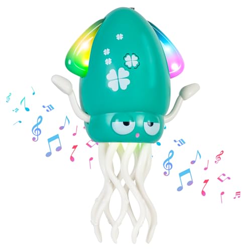 Image of XICVIC Dancing Squid Toddler Toys, Crawling Octopus Toy Birthday Gifts for Baby Boy and Girl