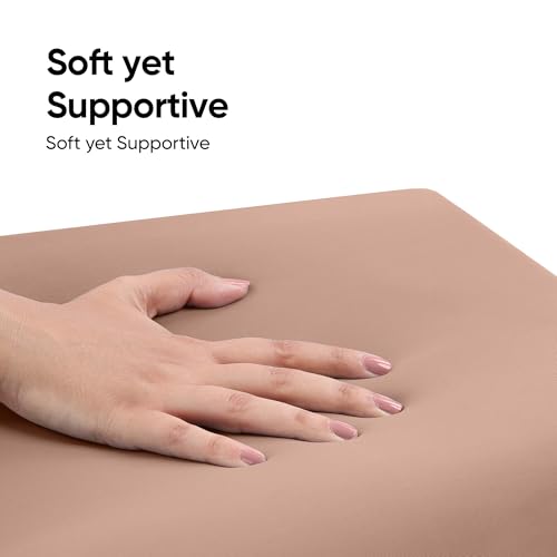 Image of Frido Cloud Seat Cushion with High-Density Memory Foam | Tailbone & Thighs Support Pillow | Washable Stretch Cover | Anti-Slip Base | Portable Handle | Ideal for Office, Car & Home Chairs, Mocha Brown