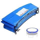 ACWARM HOME 12FT Trampoline Spring Protection Safety Cover Trampoline Pads Replacement Round, Fits 12FT Frames, Water-Resistant Trampolines Accessories, No Holes for Poles, Blue