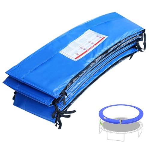 ACWARM HOME 12FT Trampoline Spring Protection Safety Cover Trampoline Pads Replacement Round, Fits 12FT Frames, Water-Resistant Trampolines Accessories, No Holes for Poles, Blue
