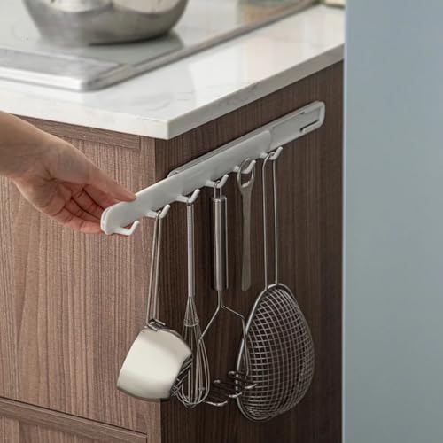 Moderner Kleiderhaken mit 6 Haken – Ausziehbares Aufbewahrungsrack aus ABS, vielseitig & belastbar bis 1,5 kg