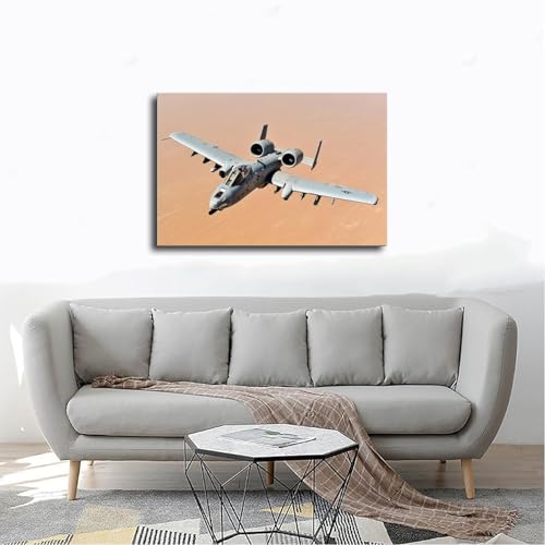Impression sur toile A10 Thunderbolt II - Décoration murale avion militaire cadre