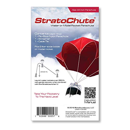 Relationshipware Stratochute 24" Red Rip-Stop Nylon Parachute For Water Or Model Rocket #TOP1