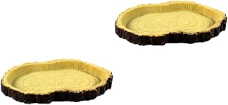 BESTOYARD 2 Peças Bacia De Água Para Répteis Tigela De Água Para Répteis Prato De Comida E Água Pequena Tigela De Hamster Tigela De Comida De Dragão Barbudo Acessórios Para Répteis Casca De