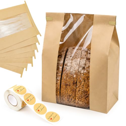 100 Pack Large Paper Sourdough Bread Bags