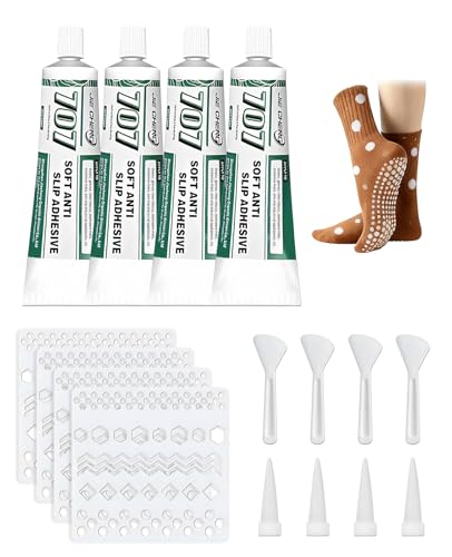 Donvuka 4 Stück Sock Stop Set, 200ml Sockenstopper Flüssig,...