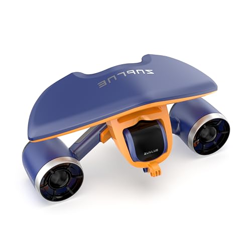 Sublue Mix Underwater Scooter with Action Camera Mount 30 Minutes 22lbf 131ft Waterproof Dual Motors Water Sports Pool Diving Snorkeling for Adults Gray Battery Version Mix SpaceBlue