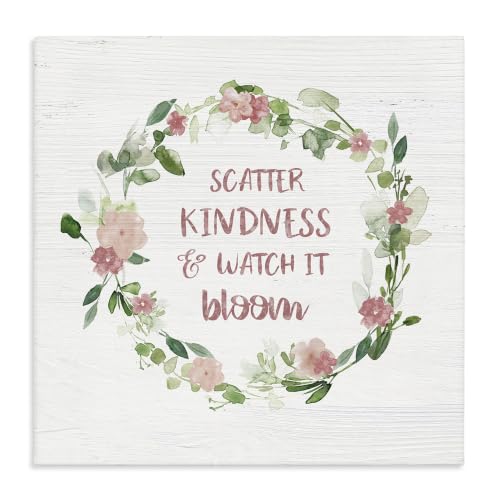 Scatter Kindness Bloom Floral, 17 x 17 Inch Canvas Wall Art