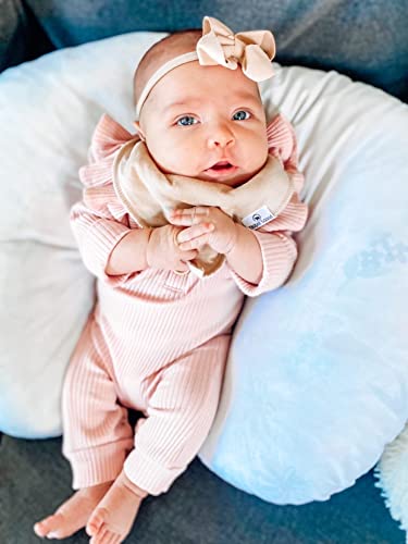 Diaper Squad 100% Organic Cotton Neutral Solid 10-Pack Baby Drool Bandana Bibs For Boys And Girls, Plain Colors #TOP7