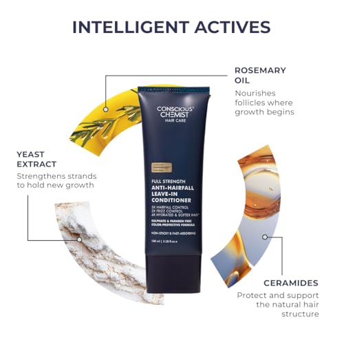 Image of Conscious Chemist Full Strength Anti-Hairfall Leave in Conditioner | With Rosemary Oil & Ceramides | Deep Conditioning, Strengthens Hair & Reduces Frizz | StrandBoost️ Technology | For All Hair Types | Women & Men | 100ml