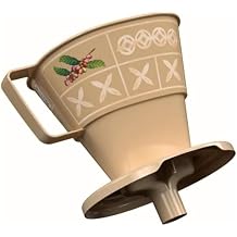 Coffee Filter Holder Beige | Reusable Pour Over Dripper | BPA Free Countertop Brew Tool | Plastic Cone Funnel Carafe, Thermos Compatible