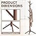 Hupmad Wooden Tree Coat Rack Stand,Sturdy Freestanding Coat Rack with 8 Hooks,3 Adjustable Height for Child Adult,Wood Coat Stand Tree Fits Entryway Bedroom Office for Bags,Hats