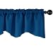 Deconovo Solid Color Rod Pocket Valances Blackout Short Curtains Scalloped Valances for Kids Room Boys 42 X 18 Inch Dark Blue 1 Drape