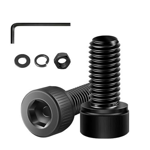 Image of 20 Pcs M6 x 16mm Hex Socket Head Cap Screws, 12.9 Grade Alloy Steel, Black Oxide Finish, Allen Socket Drive, Full Threads, Includes Hex Spanner