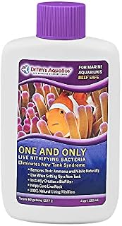 DrTims Aquatics Reef Safe One & Only Live Nitrifying Bacteria   Eliminate New Tank Syndrome for New Fish Tanks, Aquariums, & Water Filtering & Treatment - Treats 60 gal - 4oz
