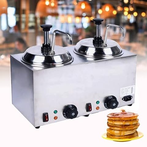 Podgrzewacz dżemów o mocy 1600 W z 2 pompami, dozownik sera 2 x 2 l, elektryczny podgrzewacz do sosu serowego, 30-110 ℃ Dozownik podgrzewacza do gorących krówek