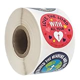 Christian Inspired Stickers / 500 Motivational Religious Worksheet Juvenile Rewards / 8 Alternating Encouraging Catholic Lutheran Phrase Designs / 1.5" Biblical Labels for Church Sunday School