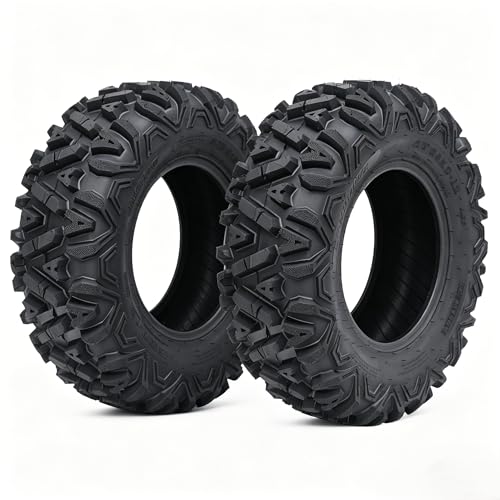 26x9-12 ATV Tire - ATV/UTV Tires All-Terrain Off-Road Mud Trail Tires 6-Ply Heavy Duty Tubeless Directional Performance for Sand Rock Snow Set of 2
