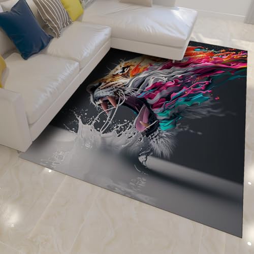Tapis de chambre à coucher salon salle à manger doux Tiger Faune - 4