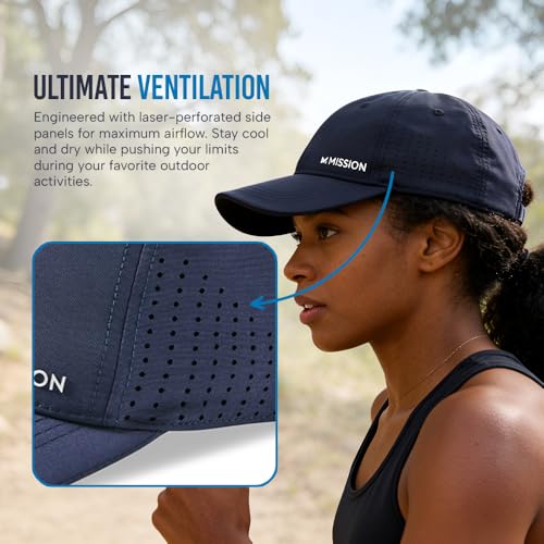Image of MISSION Cooling Vented Performance Hat Unisex Cap for Workouts, Golf & Running, Sweat & Water Activated Technology