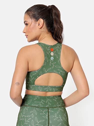 Image of Medium Impact Printed Sports Bra | Compression Fit | Slip-On | Full-Coverage | Removable Cups