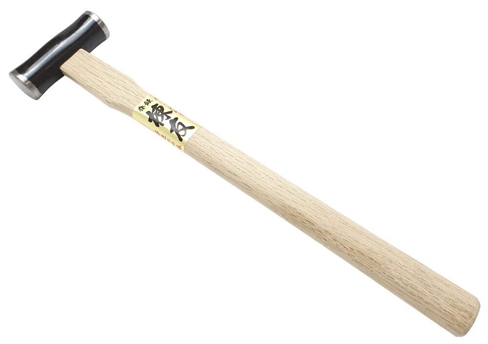 Asahi Black, Beige Sumaru225 225G Japanese Maru Genou Hammer For Wood Carving
