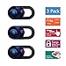 SIREG Webcam Cover Ultra Thin - Web Camera Cover fits Laptop,Tablet,Computer, Smartphone, Protect Your Privacy and Security,Strong Adhesive (Jellyfish-Black & 3 Pack)