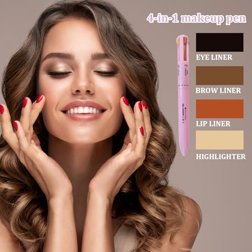 Lápiz de maquillaje 4 en 1 multifuncional con delineador y cejas 6