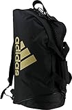 Capacidad: 59 litros adidas ADIACC052B - Bolsa de deporte 2 en 1, color negro y dorado, M