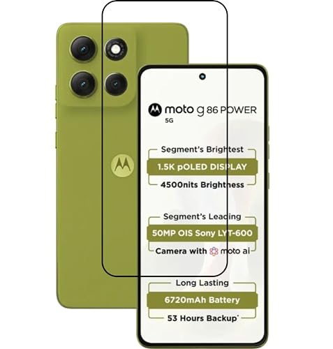 Image of Tempered Glass Screen Protector Compatible For MOTO G86 power 5G / Motorola G86 power 5G with Easy Self Installation Kit