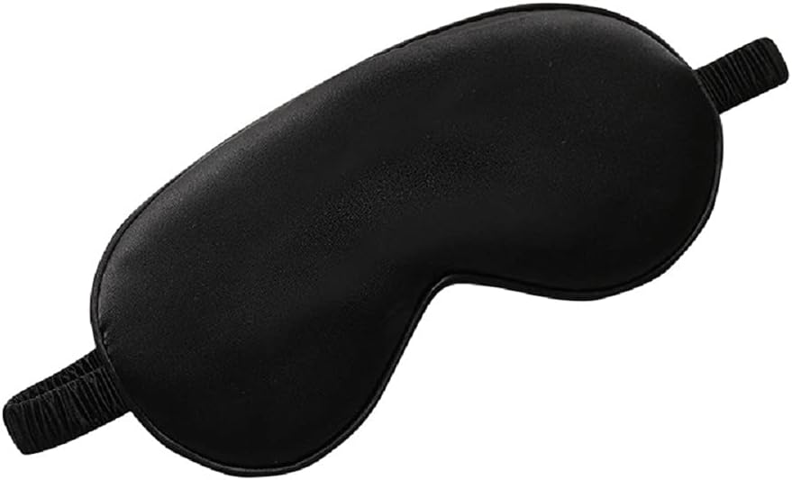 Natural Silk Sleep Mask, Blindfold, Super Smooth Eye Mask (Black)