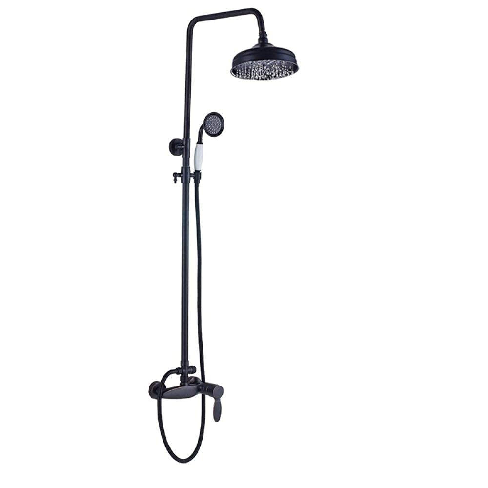 Robinet de douche à levier unique noir mat au design épuré A1