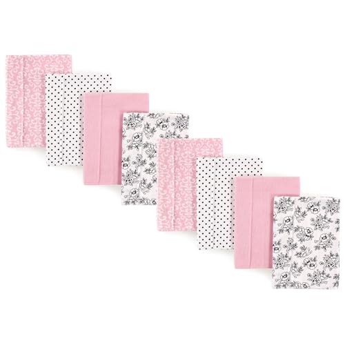 Image of Hudson Baby Cotton Poly Flannel Burp Cloths Multipack, Toile 8-Pack, One Size