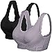 Manxing Reggiseno Senza Ferretto Donna Reggiseno Sportivo Push Up Pizzo Comodo Reggiseno Senza Giunte Sportivo Bra (Viola+nero, XL)