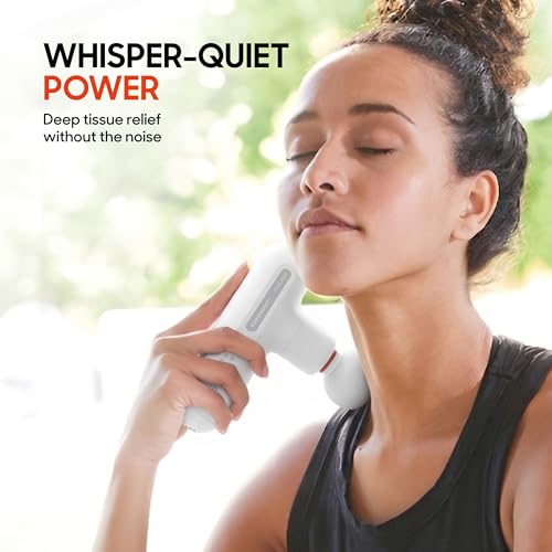 Image of Sharper Image Powerboost Move Aero Massage Gun - Deep Tissue Percussion Massager for Muscle Recovery & Pain Relief, Portable Mini Handheld Massager for Back, Neck & Shoulders, Quiet Travel Design