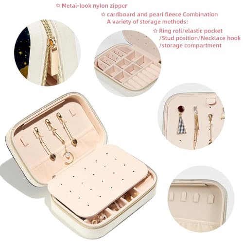 Boîte à bijoux portable pour colliers et bagues sans s'emmêler