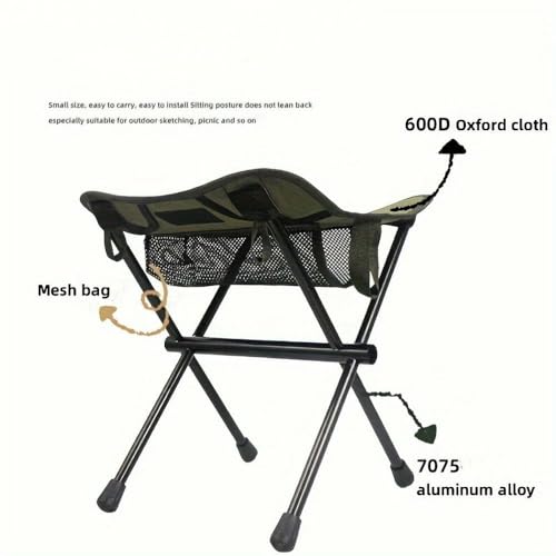 Tabouret pliant durable petit format en aluminium avec assise carrée - 5