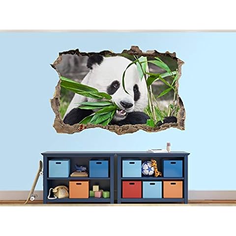 Giant Panda is Eating Bamboo Photo Hole in Wall Sticker Wall Mural (6574982) (30cm x 20cm) Cover