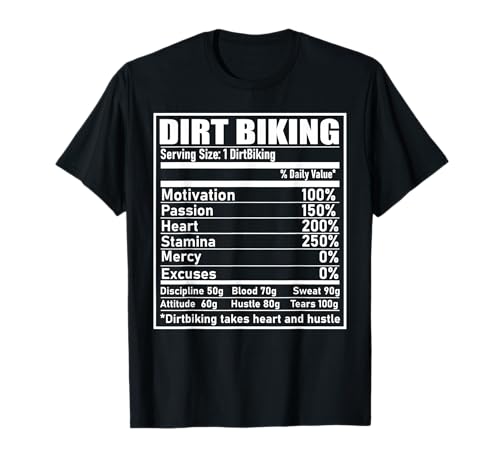 Lustiges Dirt Biking Nutrition Label: Motocross MX Dirt Bike T-Shirt