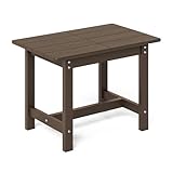 LUE BONA Mesa auxiliar para exteriores, color marrón oscuro