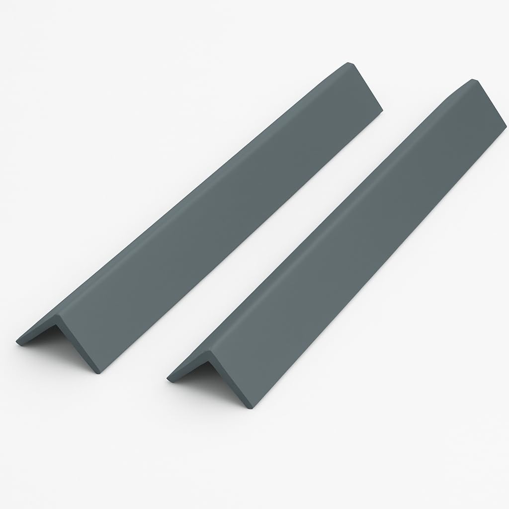 1.5 Metre UPVC Plastic Rigid Angle Corner Trims 10mm - 50mm, 90 Degree Right Angle Profile, Durable Weatherproof uPVC Moulding for Wall Edges, Corners, DIY (2, Anthracite Grey, 10mm)