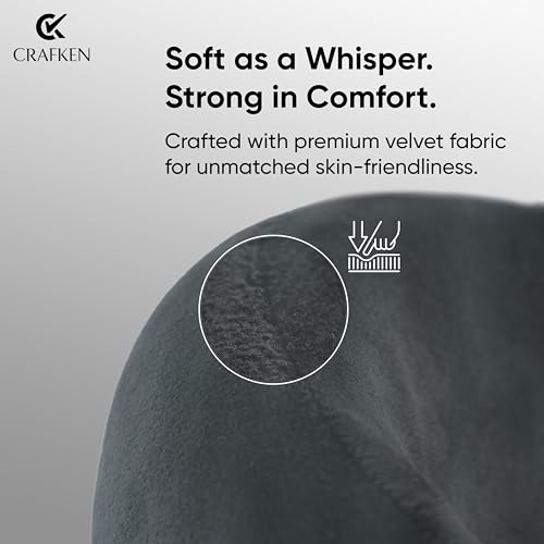 Image of Neck Pillow for Travelling - Memory Foam Neck Support Pillow for Car & Airplane, Lightweight Travel Cushion with Customizable Fit, Effortless Resting Posture & Comfortable Support, (Grey)