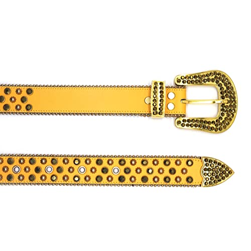 Ceinture cuir stras unisexe multicolore cristaux brillants taille